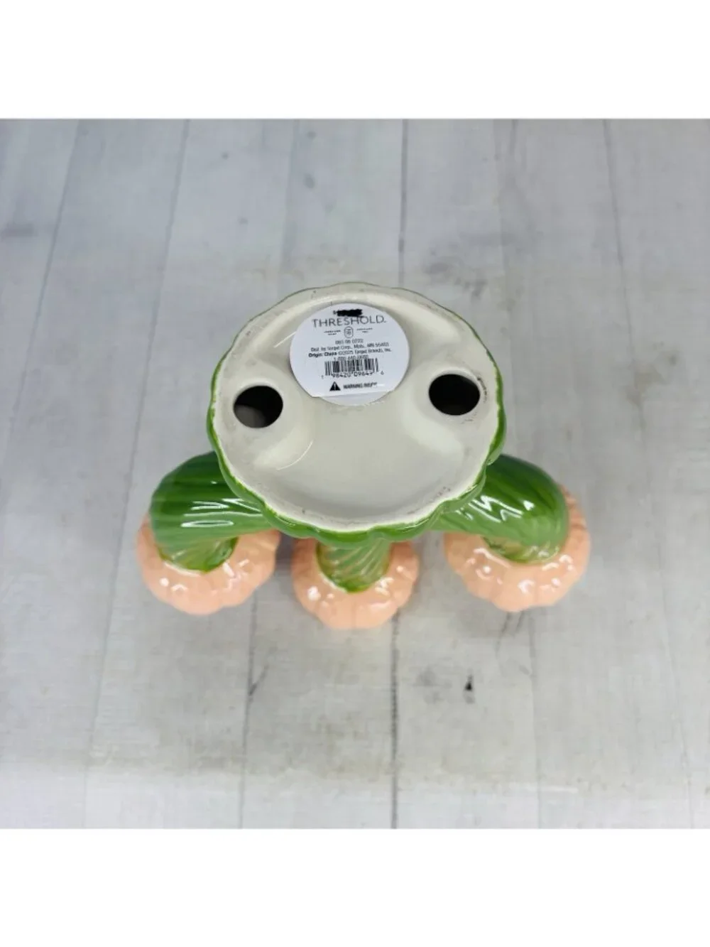 Threshold Target GREEN CACTUS Peach Flowers Ceramic Candle Holders Candelabra